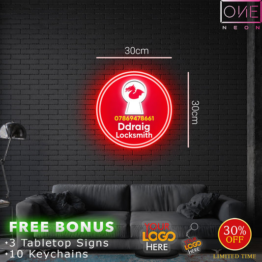 Ddraig Locksmith | LED Neon Sign