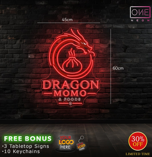 DRAGON MOMO & FOODS | LED Neon Sign (waterproof)