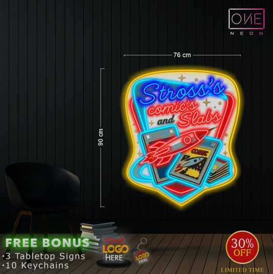 Stross's comic's and slabs | LED Neon Sign