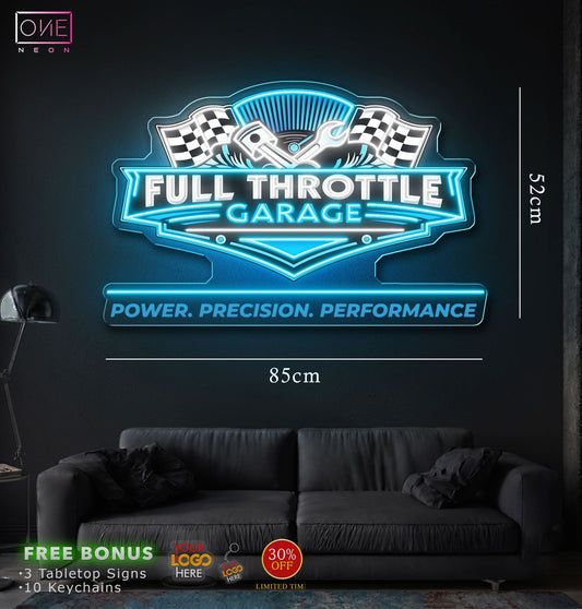 FULL THROTTLE GARAGE | LED Neon Sign