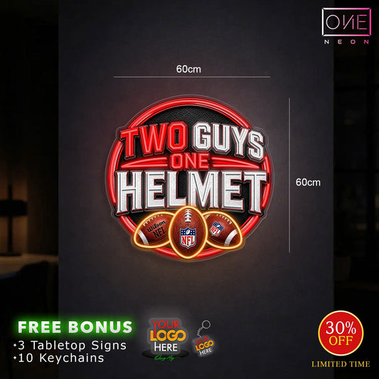 TWO GUYS ONE HELMET | LED Neon Sign