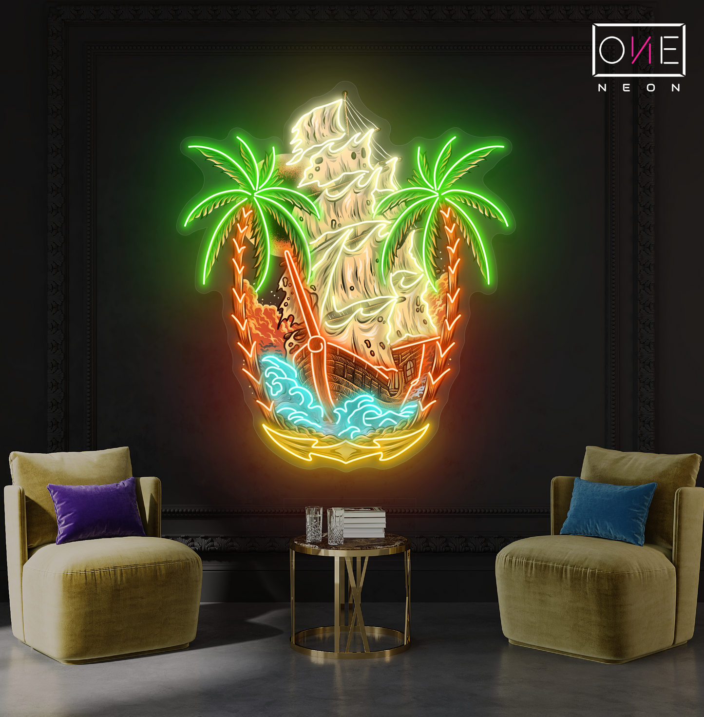 Enseigne lumineuse LED néon « Pirate Paradise »
