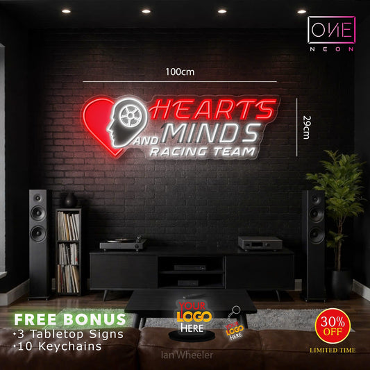 HEARTS AND MINDS RACING TEAM | LED Neon Sign