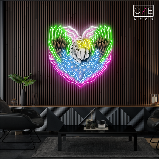 Enseigne lumineuse LED néon « Cœur d'aigle »