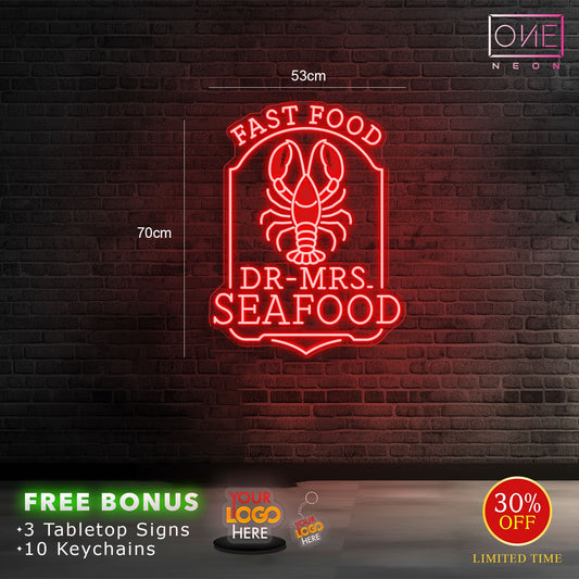 DR MRS SEAFOOD | LED Neon Sign
