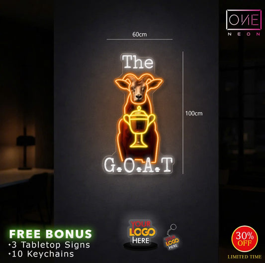 THE GOAT | LED Neon Sign (2 signs)