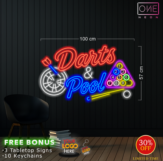 Dart & Pool & Bowls Bar | LED Neon Sign (3 signs)
