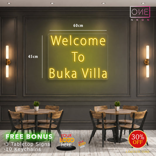 Welcome to Buka Villa | LED Neon Sign