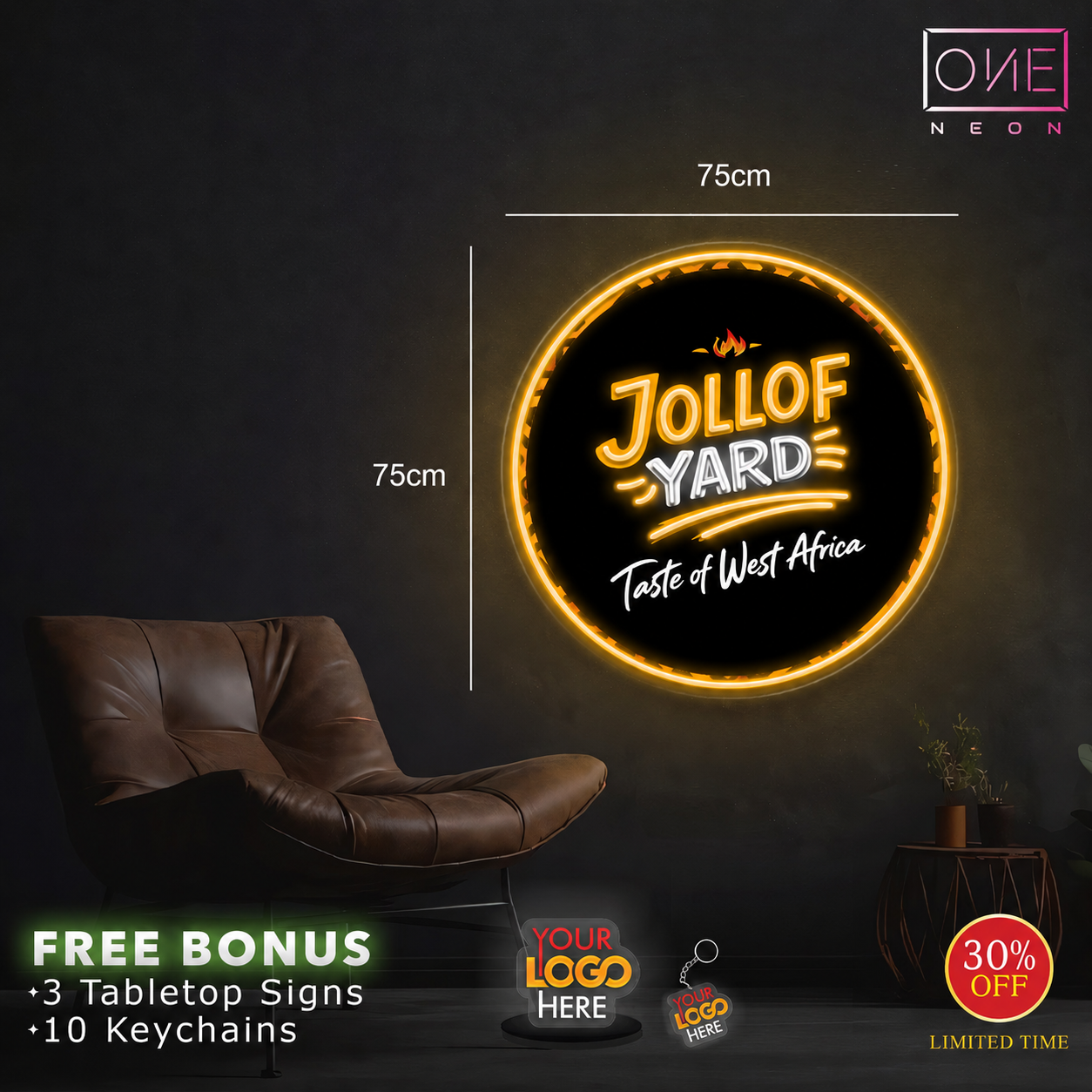 JOLLOF YARD | LED Neon Sign (waterproof)