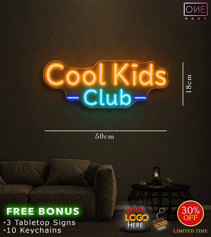 A little home away from home,  where little minds grow+ Cool Kids Club| LED Neon Sign (2 signs)