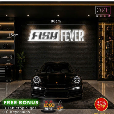 Logo custom + FISH FEVER| LED Neon Sign (additional cost for express shipping)