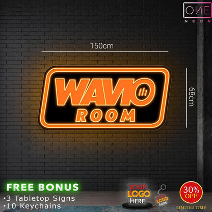WAVIO | LED Neon Sign ( 2 SIGNS OUTDOOR + 1 SIGN INDOOR + 50 KEYCHAINS + 9 TABLETOPS)