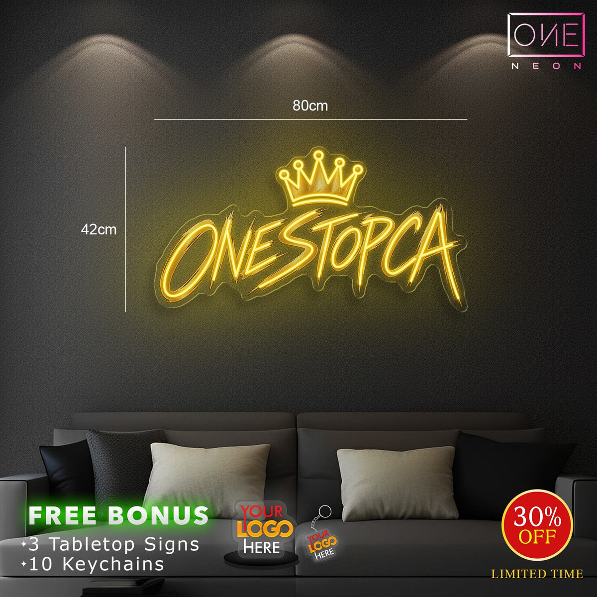 ONESTOPCA| LED Neon Sign ( 2 SIGNS )