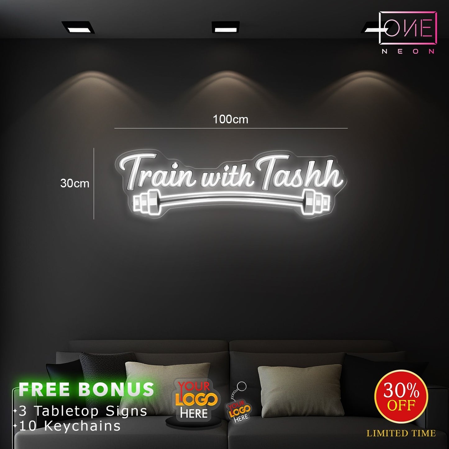 Train with Tashh | LED Neon Sign