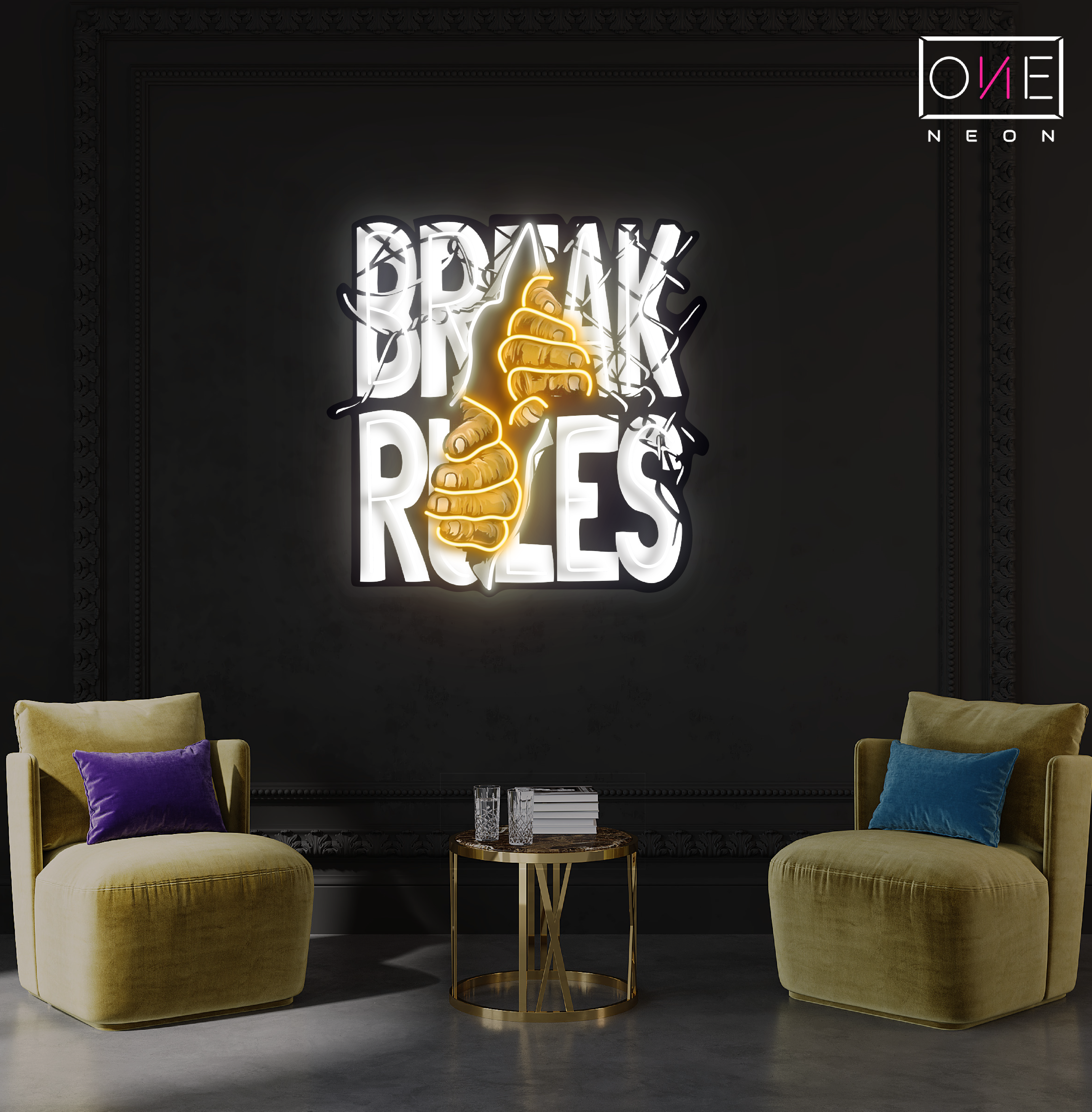 Break Rules Artwork Led Neon Sign – ONE Neon™ Sign - GB
