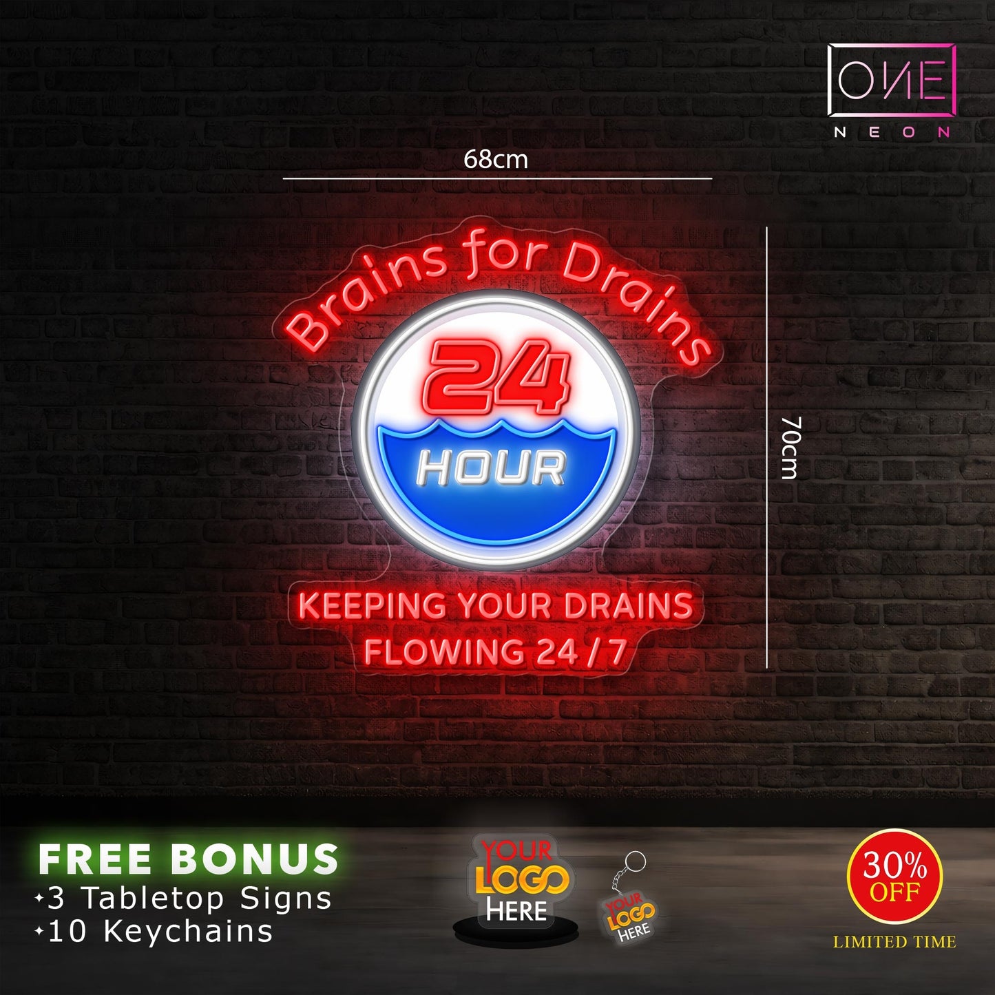 BRAINS FOR DRAINS | LED Neon Sign