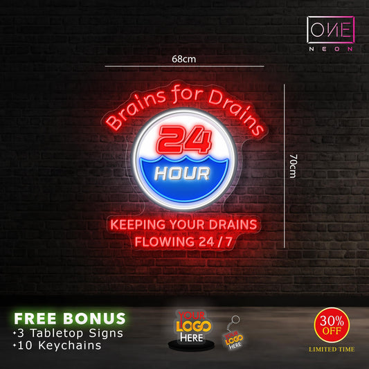 BRAINS FOR DRAINS | LED Neon Sign