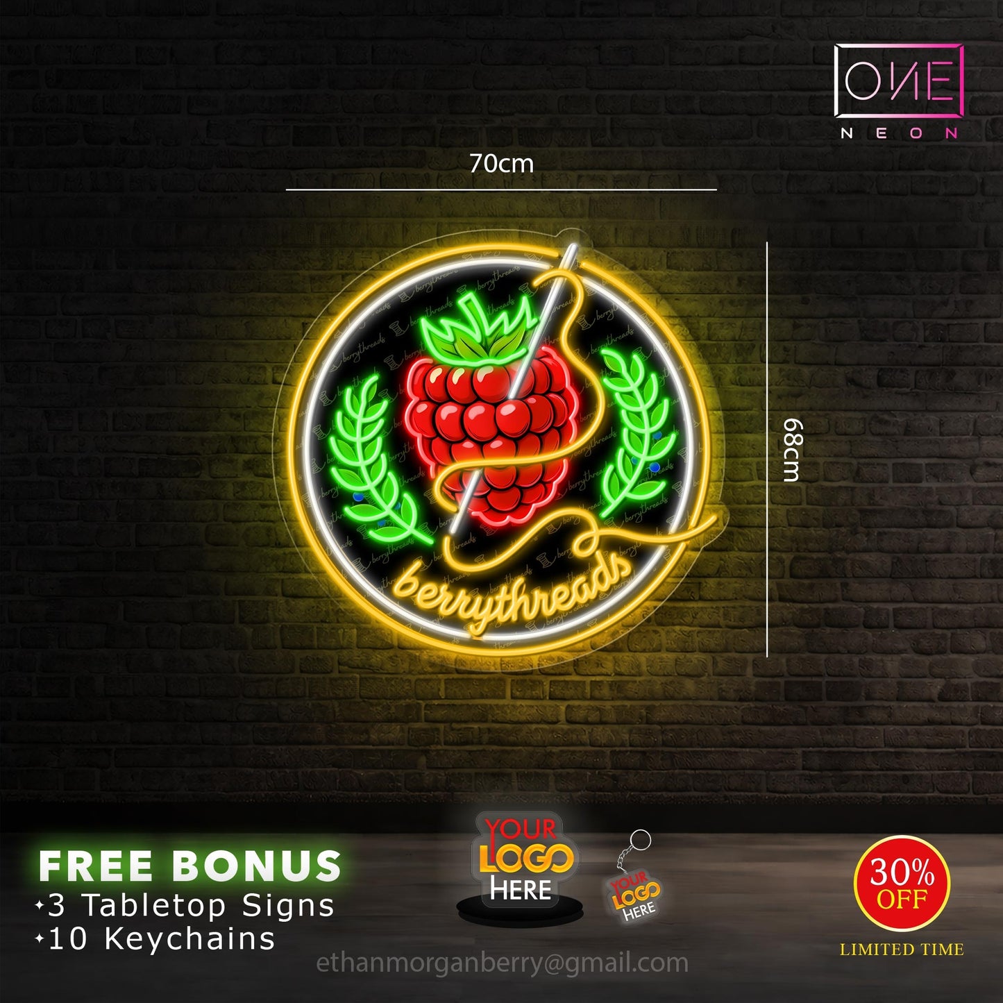 Berrythreads logo | LED Neon Sign
