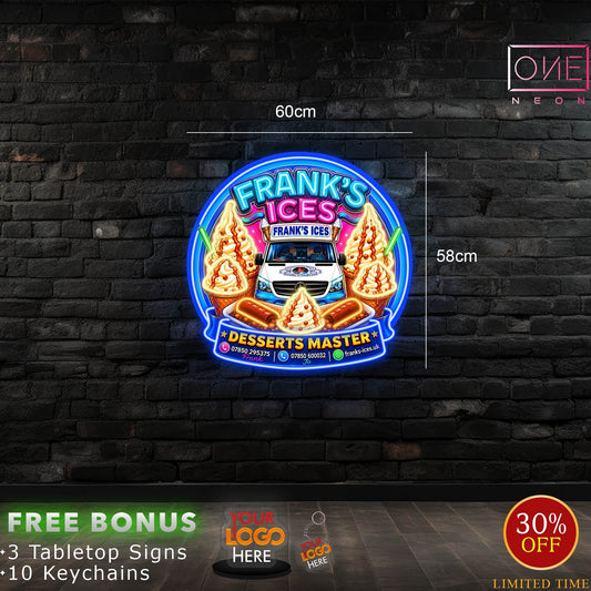 FRANK'S ICES | LED Neon Sign (Waterproof)