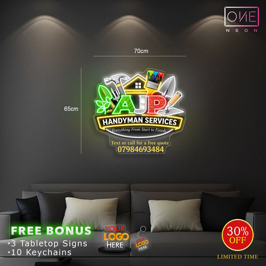 AJP logo | LED Neon Sign (waterproof)