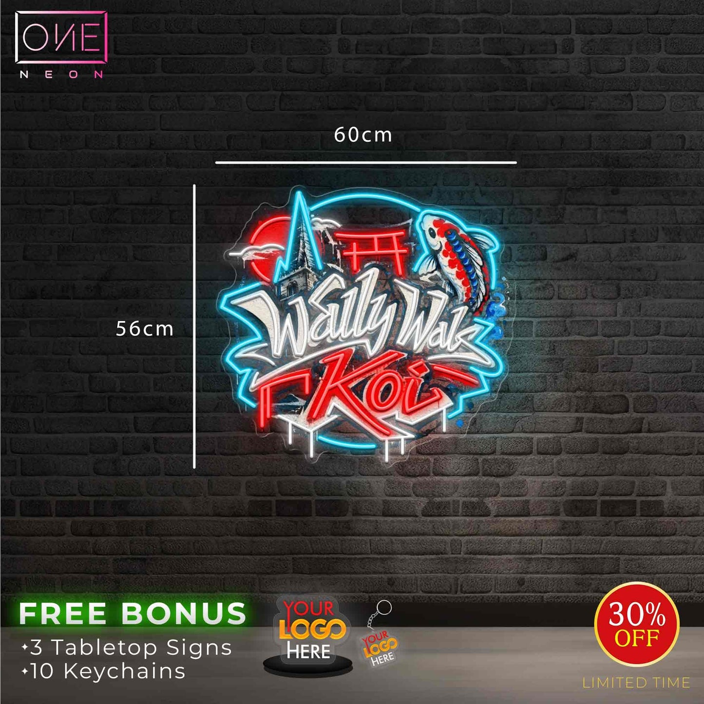 Wally Wak Koi | LED Neon Sign