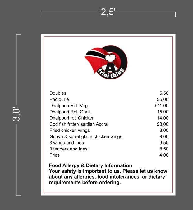 TRINI THING + MENU | LED Neon Sign + Acrylic sign