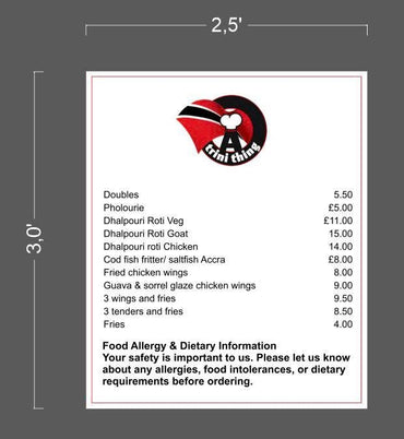 TRINI THING + MENU | LED Neon Sign + Acrylic sign