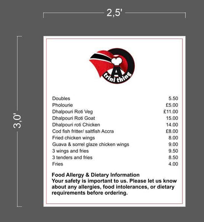 TRINI THING + MENU | LED Neon Sign + Acrylic sign