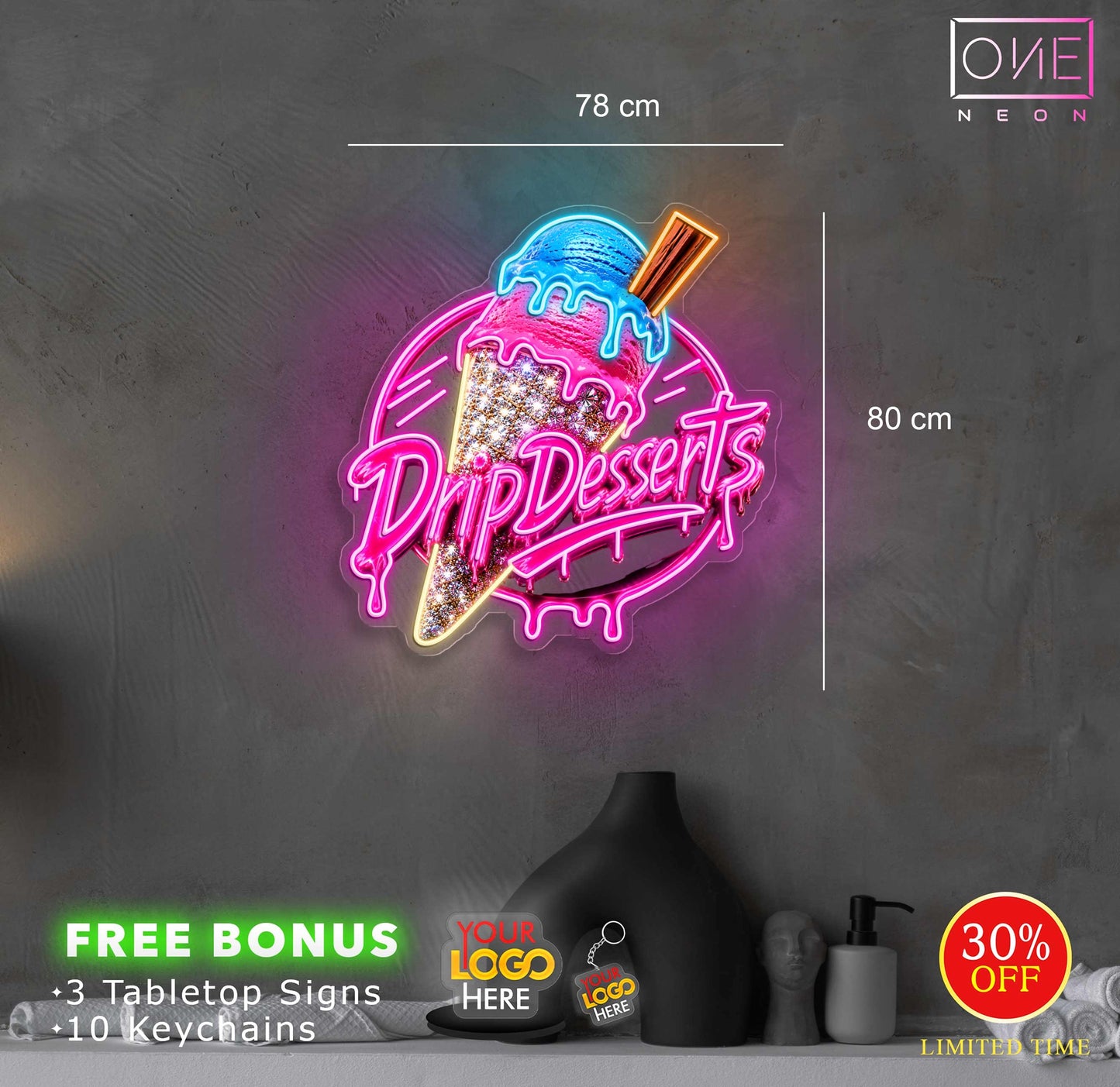 Drip Desserts | LED Neon Sign