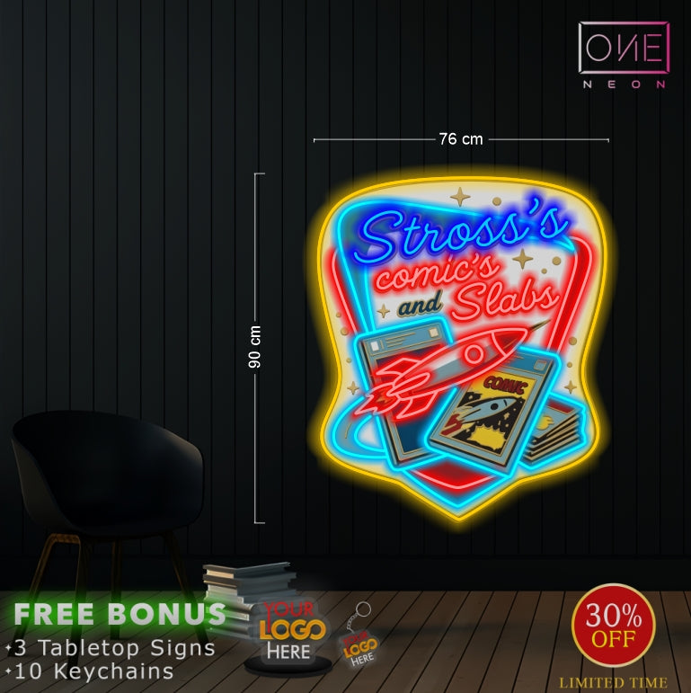 Stross's comic's and slabs | LED Neon Sign