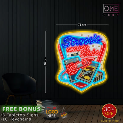Stross's comic's and slabs | LED Neon Sign