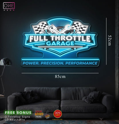 FULL THROTTLE GARAGE | LED Neon Sign