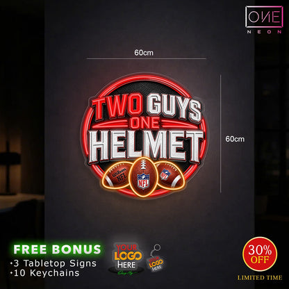TWO GUYS ONE HELMET | LED Neon Sign