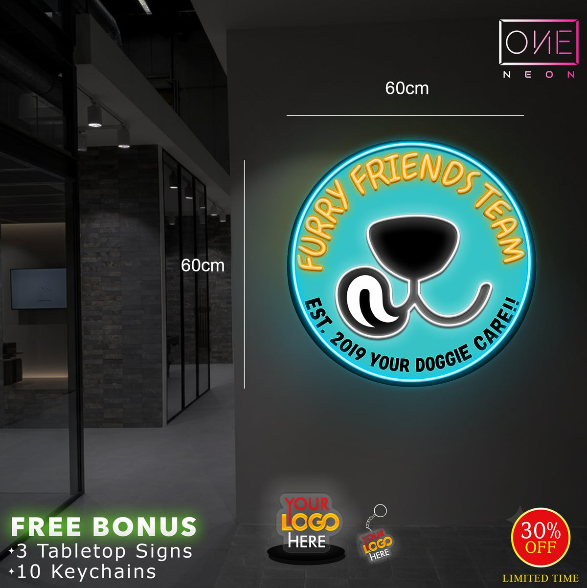 FURRY FRIENDS TEAM | LED Neon Sign (2 signs)