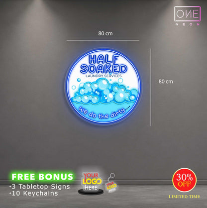 HALF SOAKED LAUNDRY SERVICES | LED Neon Sign