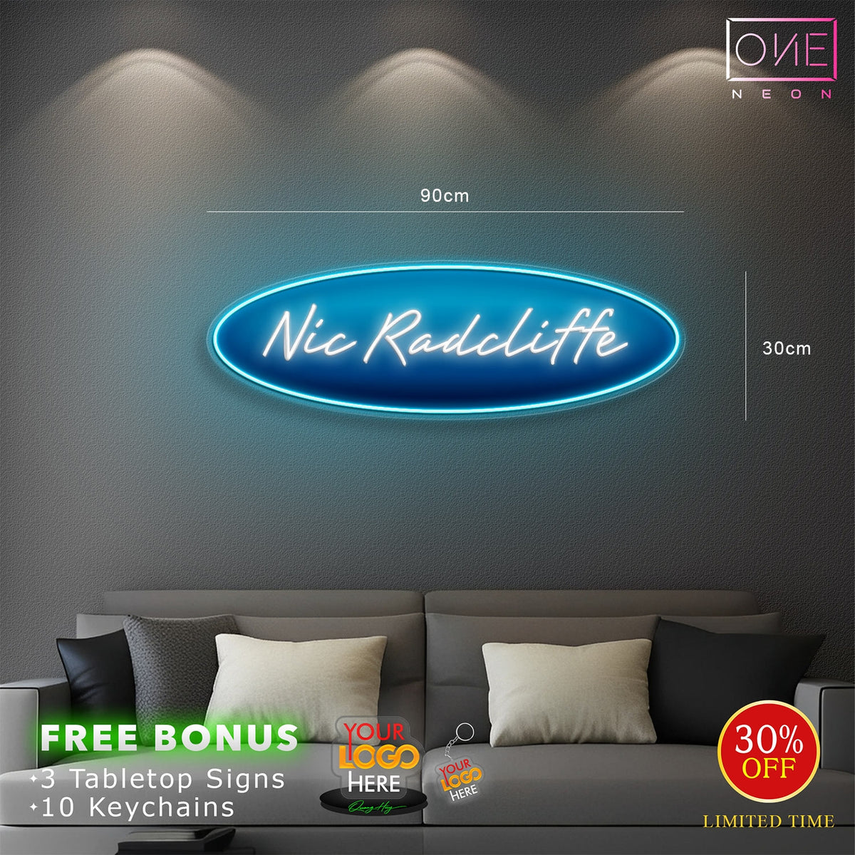 Nic Radcliffe | LED Neon Sign (waterproof)