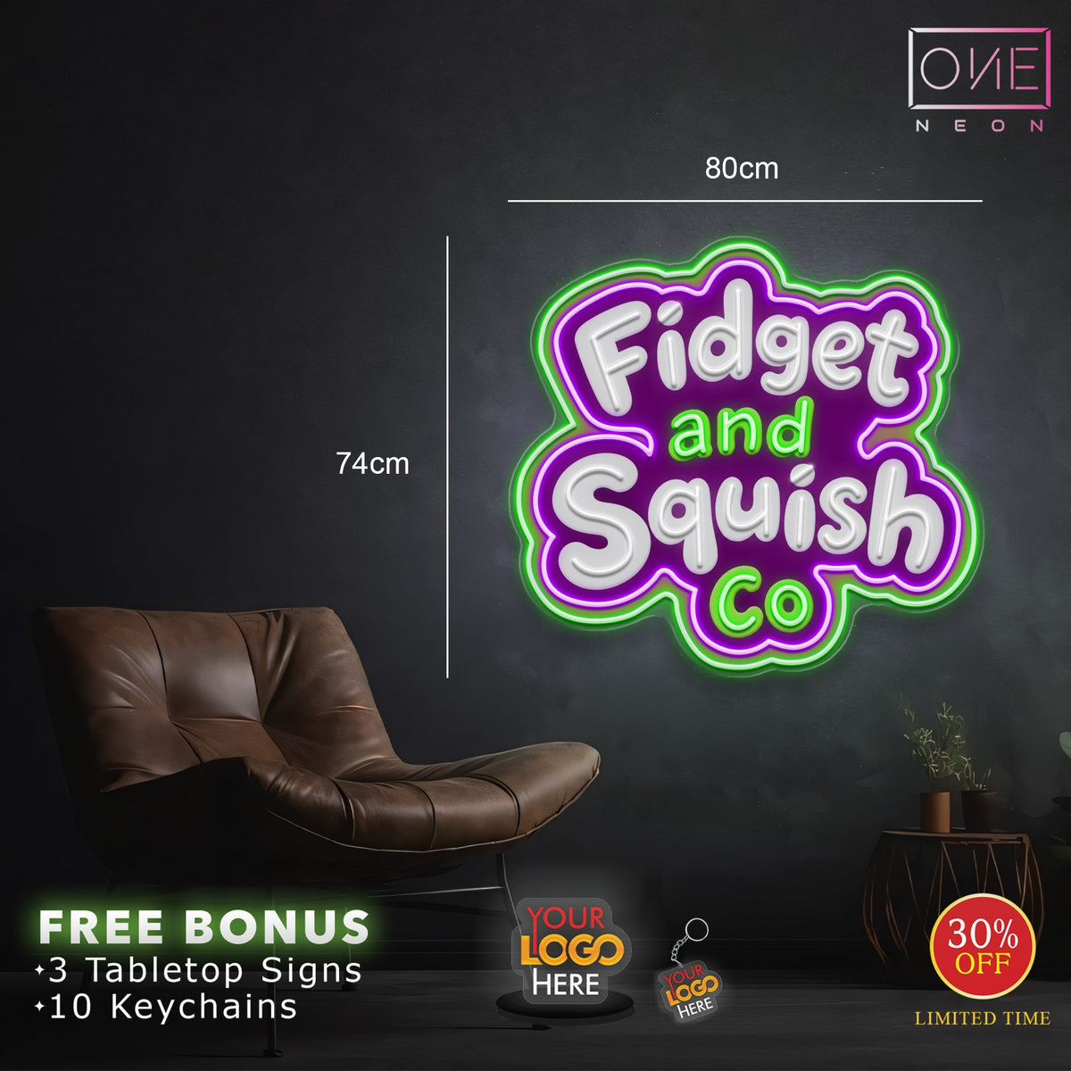 FIDGET AND SQUISH CO | LED Neon Sign