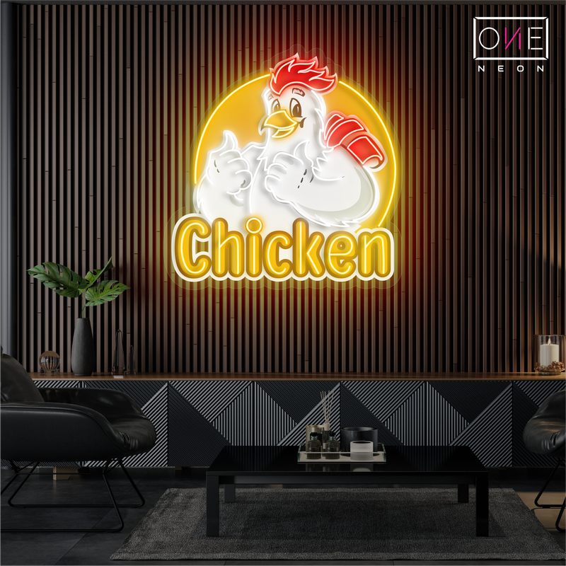 Enseigne néon LED Clucky's Chicken Artwork