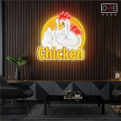 Enseigne néon LED Clucky's Chicken Artwork