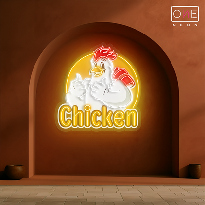 Enseigne néon LED Clucky's Chicken Artwork