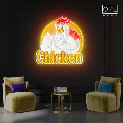Enseigne néon LED Clucky's Chicken Artwork