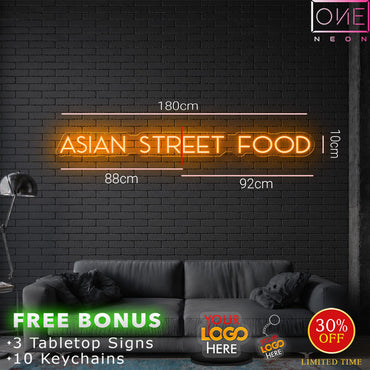 Asian Street Food| LED Neon Sign ( 2 outdoor signs)