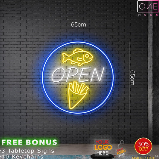 Fish & chip| LED Neon Sign ( 2 signs )