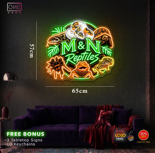 M&M reptiles| Led Neon Sign