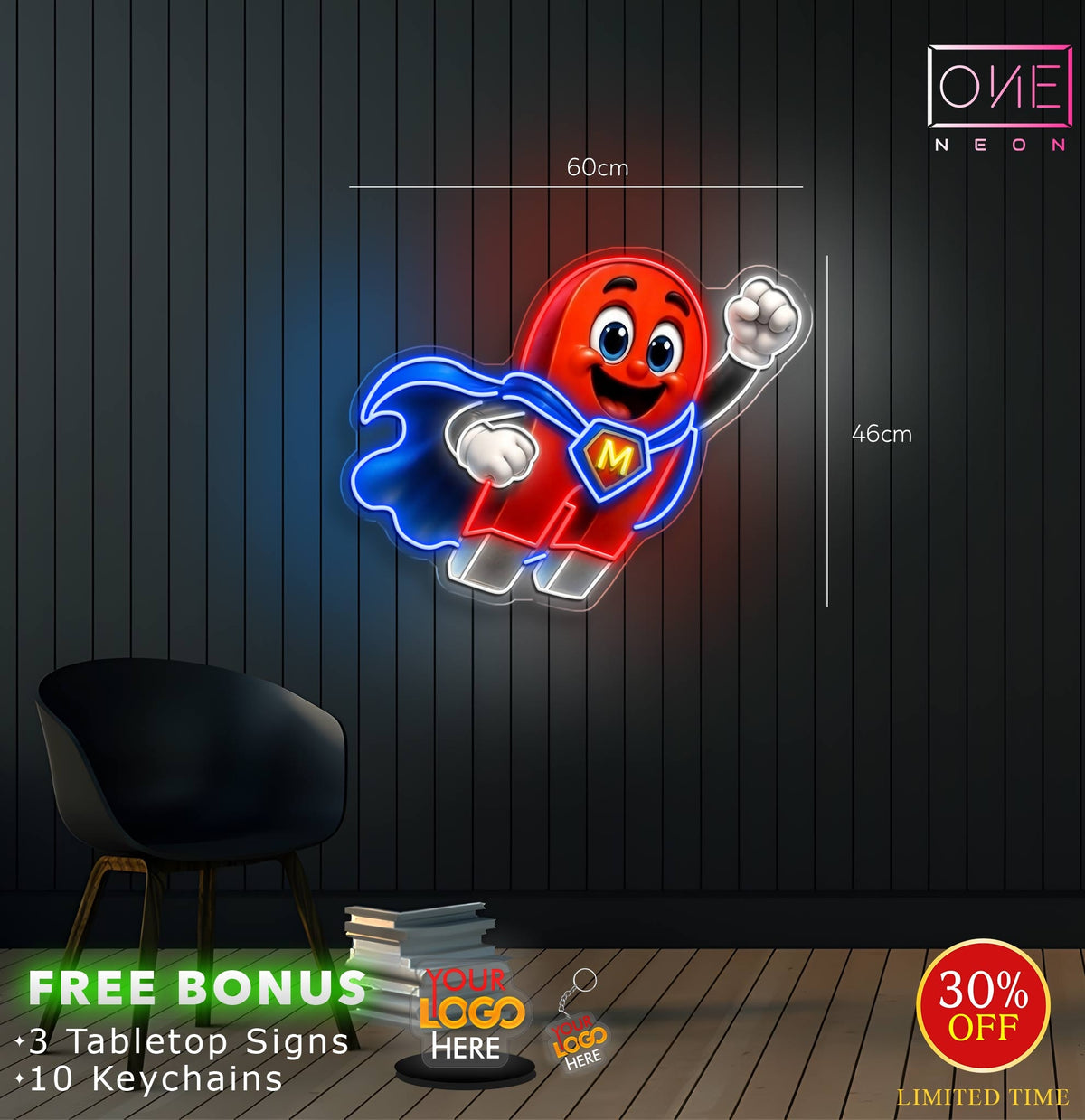 M superhero | Led Neon Sign