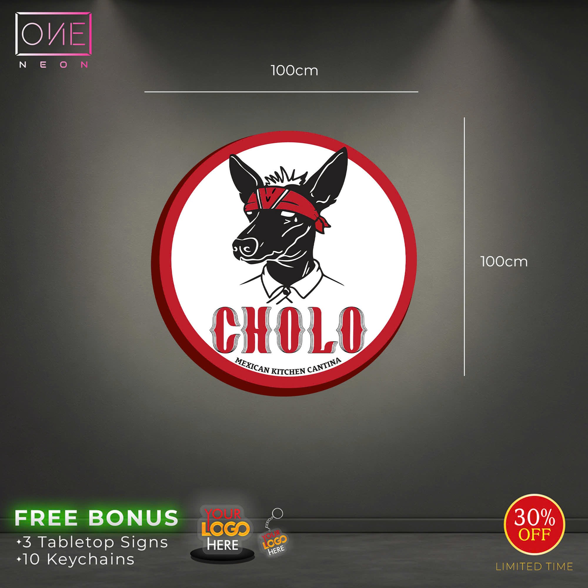 Cholo Mexican Kitchen Cantina | LED Neon Sign (waterproof light box)