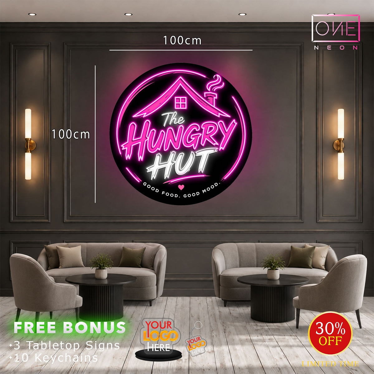The HUNGRY HUT| LED Neon Sign