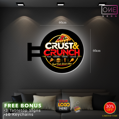 CRUST & CRUNCH   | LED Neon Sign ( 1 LED NEON SIGN WATERPROOF + 1 DOUBLE SIDED)