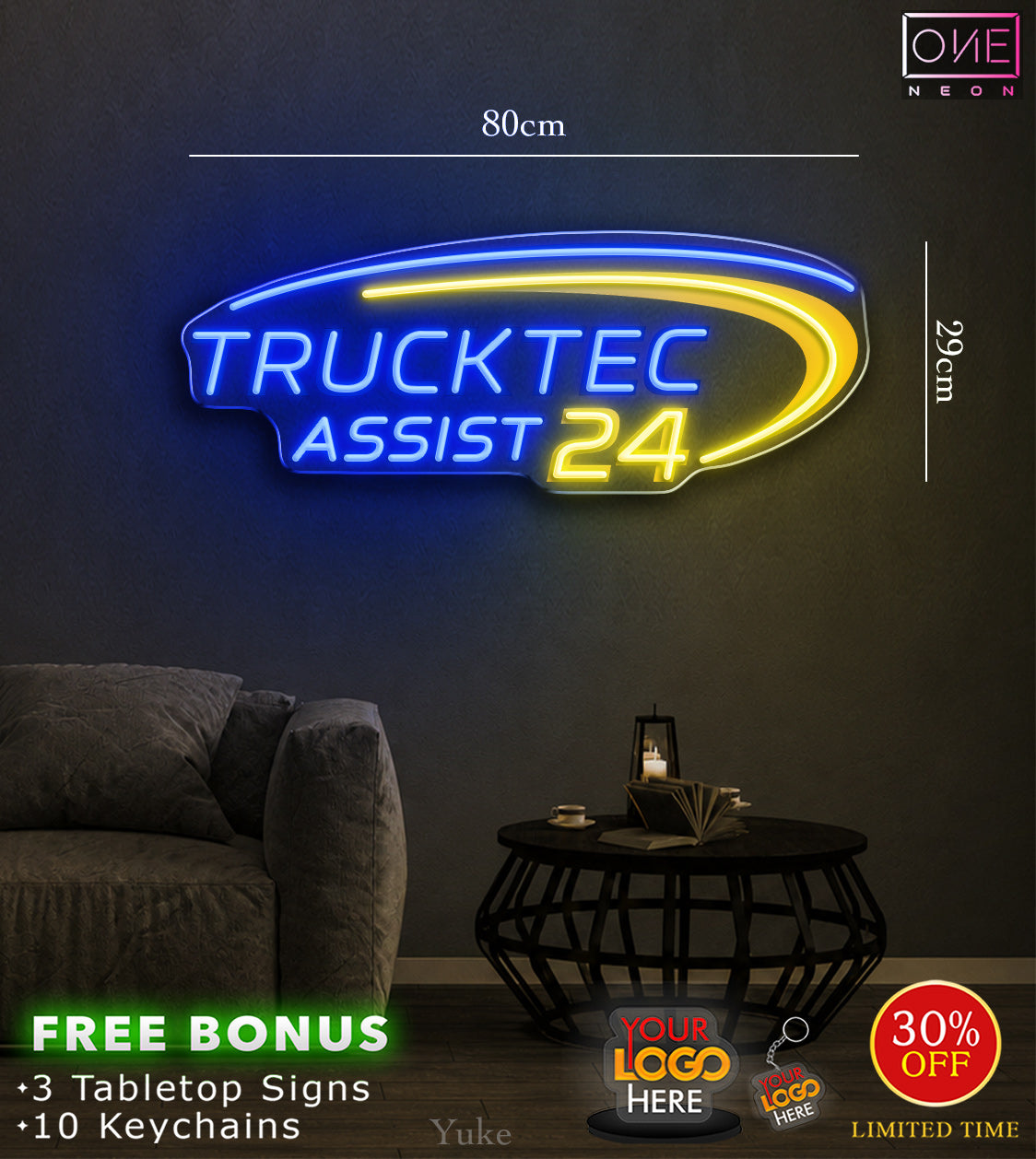 TRUCKTEC ASSIST 24 | LED Neon Sign (2 signs)