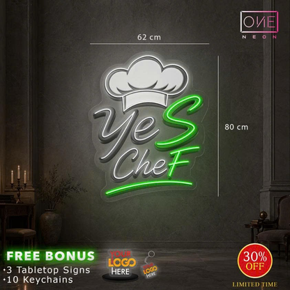 YES CHEF  | LED Neon Sign ( WATERPROOF)